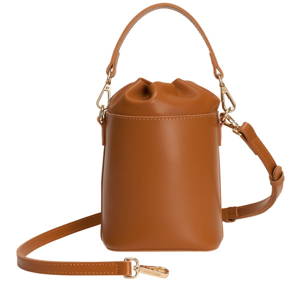 Drawstring Cylinder Bag - Tan