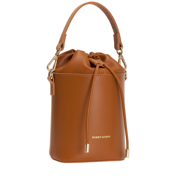 Drawstring Cylinder Bag - Tan