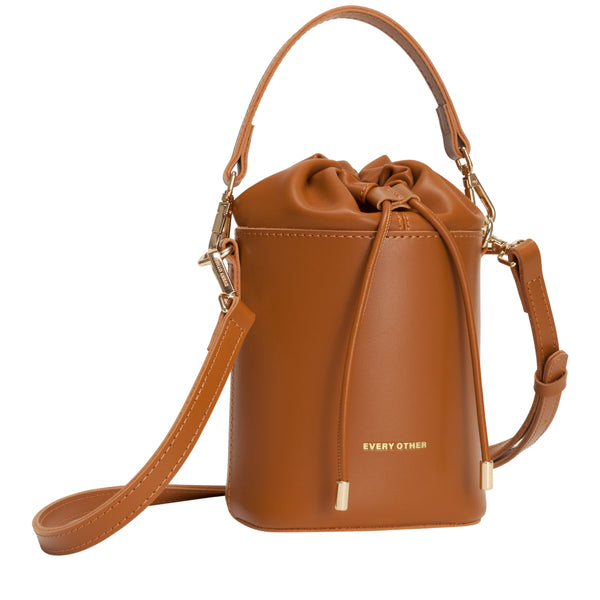 Drawstring Cylinder Bag - Tan