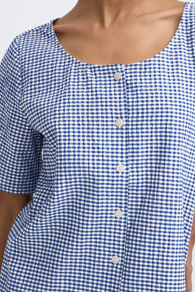 Jilma Top - Blue/White Check Shirt