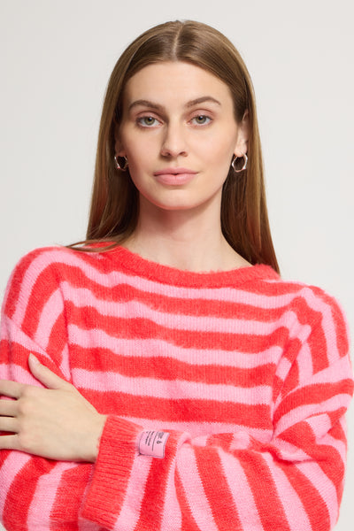 Ihblush L/S Knit - Pink Stripe