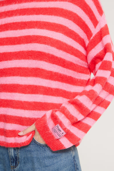 Ihblush L/S Knit - Pink Stripe