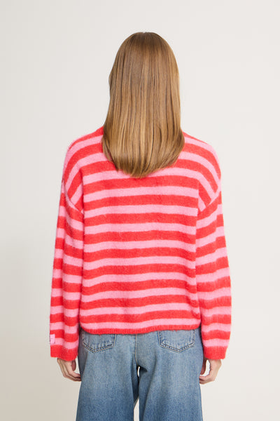 Ihblush L/S Knit - Pink Stripe