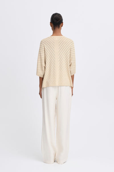 Mobbe V Neck Jumper - Frosted Almond