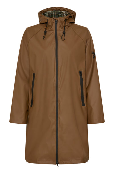 Avan Zipper Coat - Sepia
