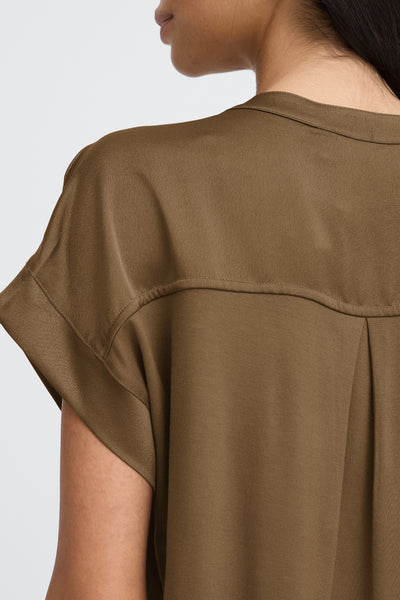 Selita V Placket Neck - Sepia