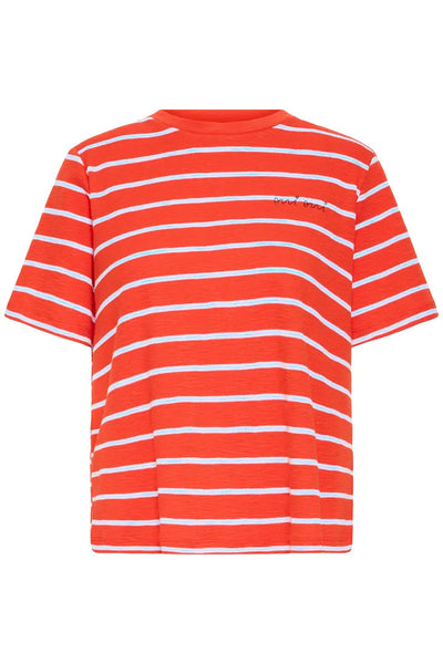 Nova Stripe Tee - Fiery Red Stripe