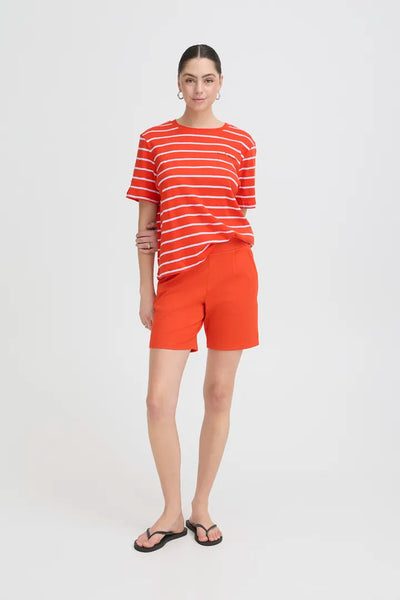 Nova Stripe Tee - Fiery Red Stripe