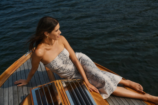 Xala Dress - Grey Snake Print