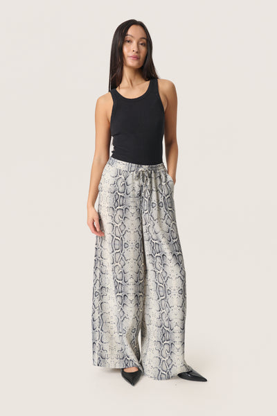 Shirley Wide Trousers - Grey Snake Print