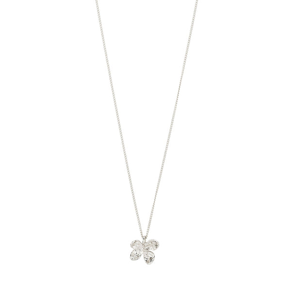 Ajani Silver Plated Necklace With Delicate Floral Pendant And Handcrafted Detail