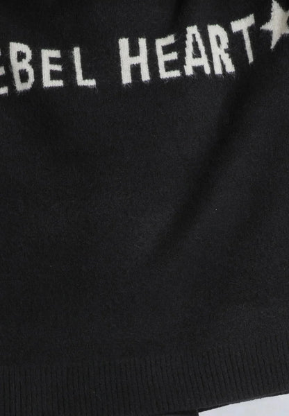REBEL HEART JUMPER BLACK