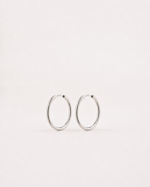 April Small Silver Hoops