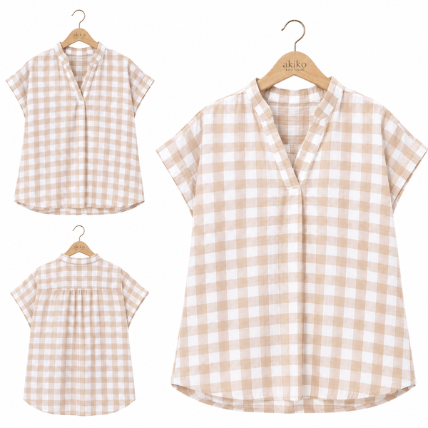 Brown Check Blouse