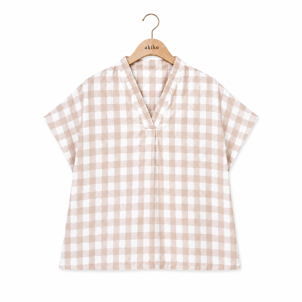 Brown Check Blouse