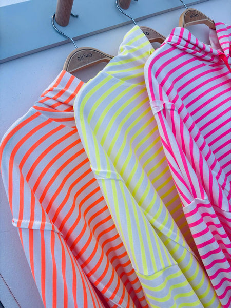 Neon Orange Striped Hoodie