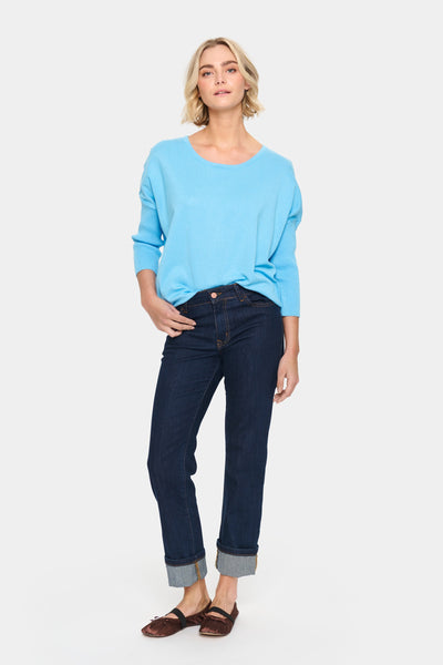 Mila Round Neck Knit - Ethereal Blue