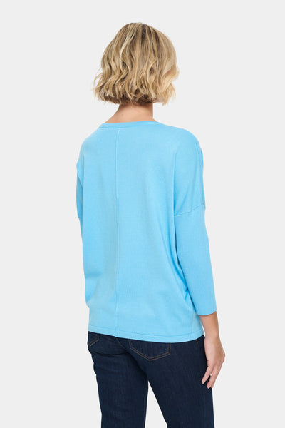 Mila Round Neck Knit - Ethereal Blue