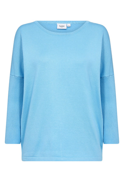 Mila Round Neck Knit - Ethereal Blue
