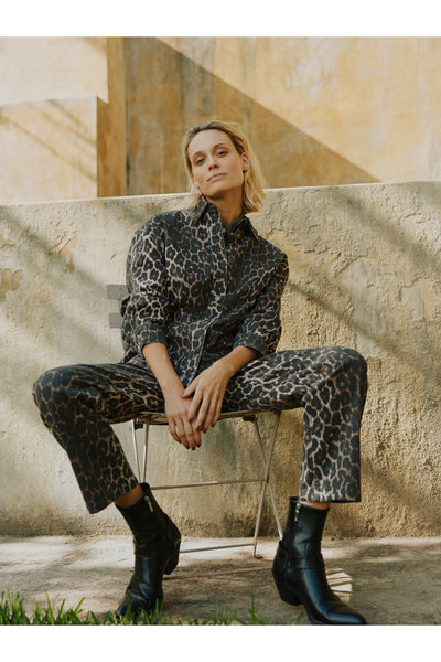 Kenna Jeans - Denim Leopard Mix