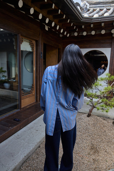 Sadia Shirt - Blue Yonder Stripe