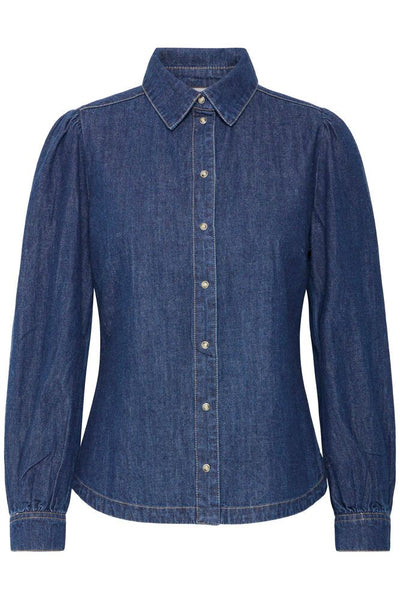 Luva Puff Shirt - Mid Blue Denim