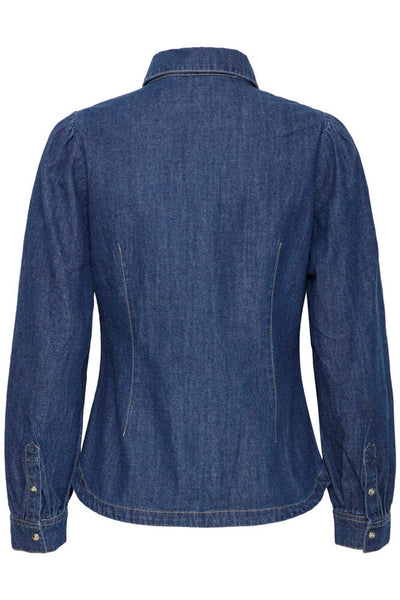 Luva Puff Shirt - Mid Blue Denim