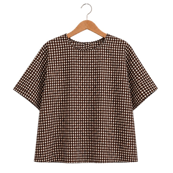 Brown Gingham Top