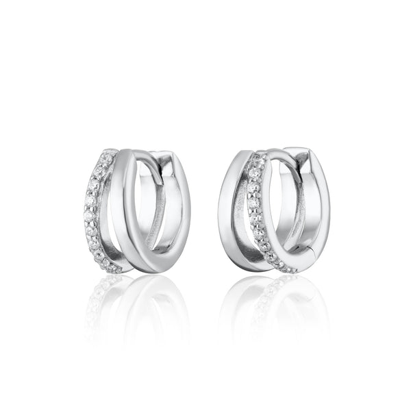 Illusion Split Mini Huggie Earrings
