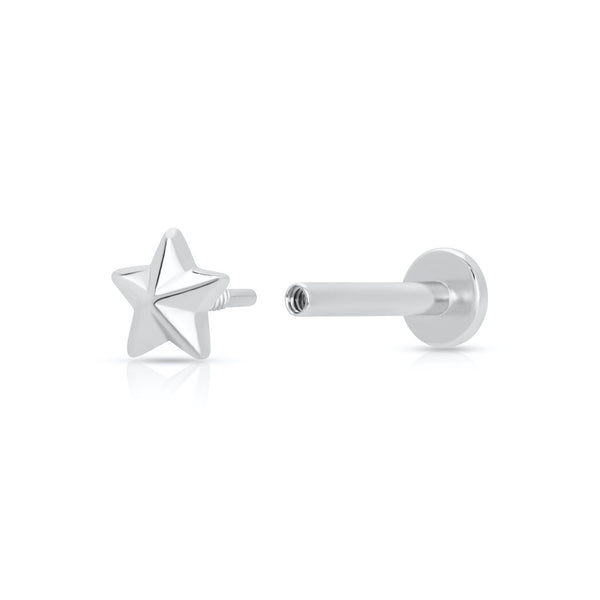 Faceted Star Single Flat Back Earring