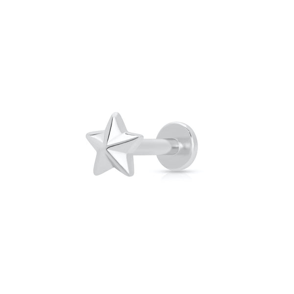 Faceted Star Single Flat Back Earring