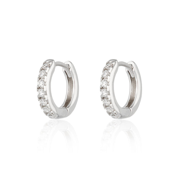 Huggie Earrings with Clear Stones