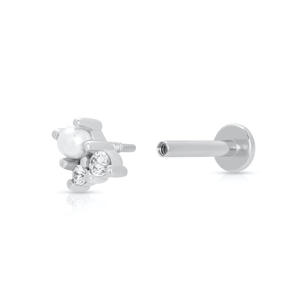 Hannah Martin Pearl & Sparkle Single Flat Back Earring