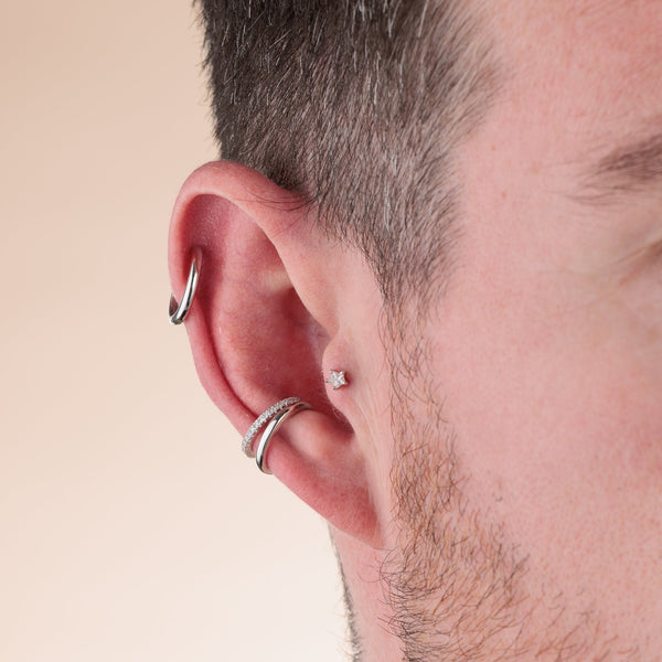 Sparkling Star Single Flat Back Earring